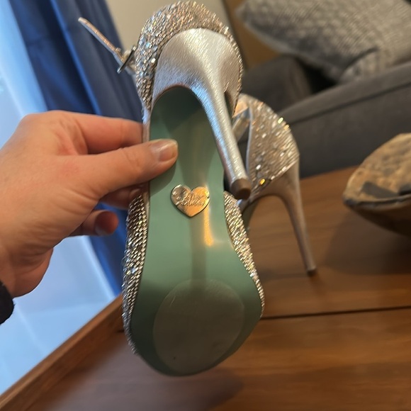 Blue by Betsy Johnson Strappy Heels with Rhinestones - Picture 5 of 9